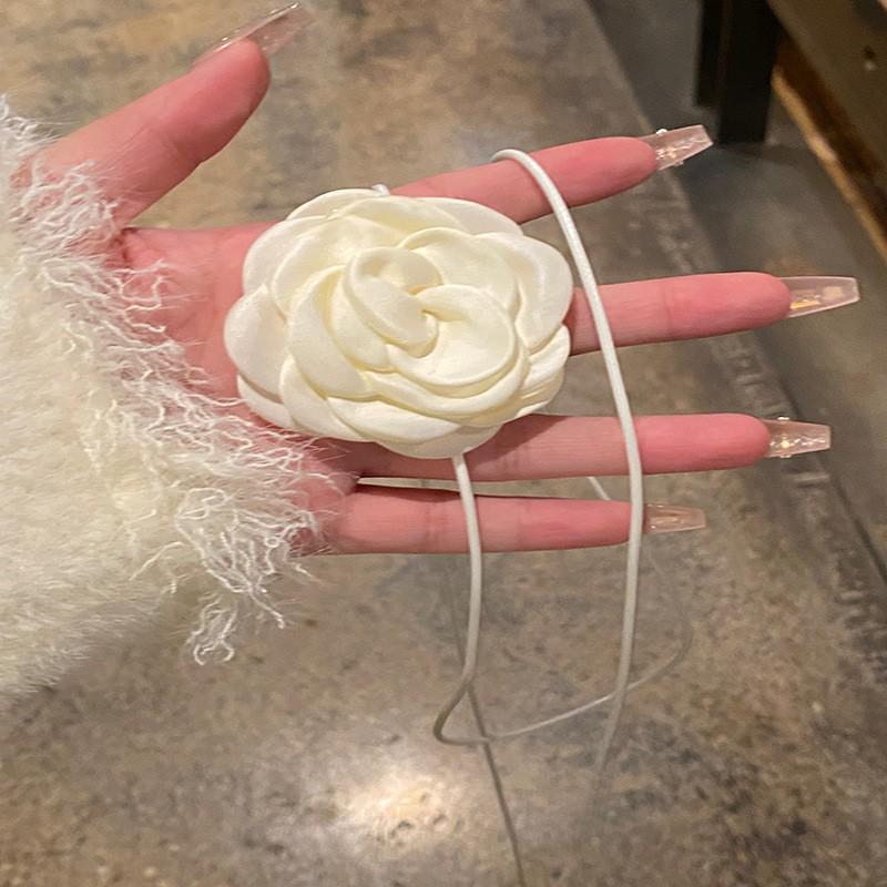 Французское ретро ожерелье с розой и дизайном из атласного бархата для волос