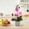 3 Heads Artificial Orchid Flower Advanced Fake Phalaenopsis Bonsai  Party Decor
