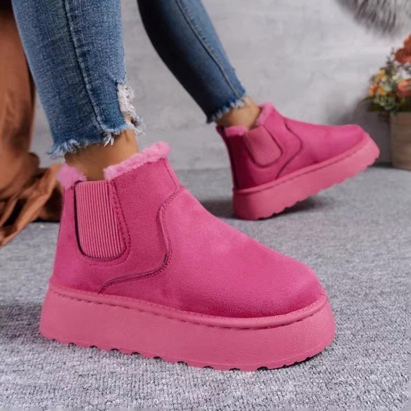 Large Size Snow Boots for Women's Autumn and Winter New Velvet Thickened Retro Cotton Shoes Cotton Boots for Women