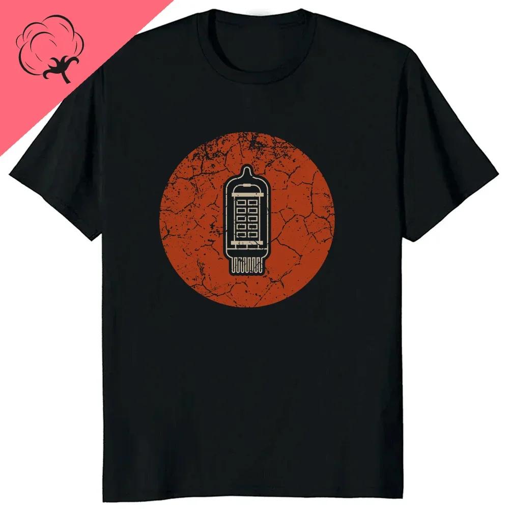 Vintage VU Meter Sound Engineer Analog Electronic O-Neck Cotton T Shirt Men Audio Engineer Recording Studio Funny Tshits Men Top