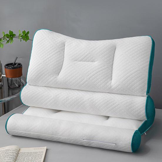 Ergonomic Neck Support Pillow Cervical Protection Memory Foam Pillows for Side Back & Stomach Sleepers Breathable Neck Rest Cushion for Bedroom Hotel