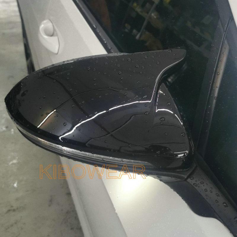 Черная боковая крышка зеркала в форме рога для VW Golf 7 MK7 7,5 GTD R GTI GTE VII Cap E-golf Sportsvan 2013 2018  