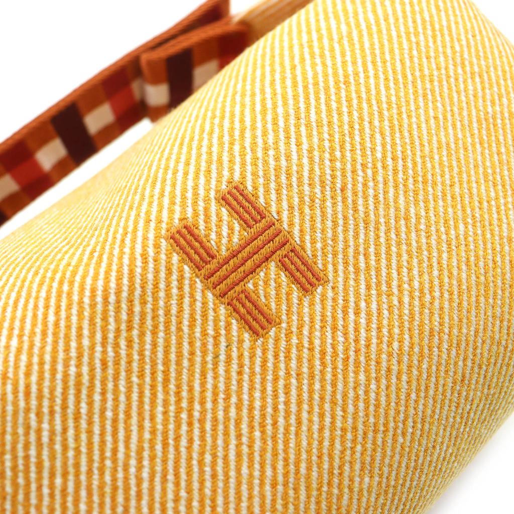 Pristine HERMES Handbag BRIDE A BLACK GM OC Serie Button H Logo Pouch Orange Used