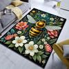 HD Bees and Flowers Print Carpet for Living Room Bedroom Bedside Sofa Table Floor Mat Home Area Rug Decoration Gifts