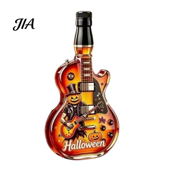 Decorative Guitar Shaped Barware Shape Wine Bottle, Large Capacity Decanter, Screw Cap Borosilicate Retro Decanter Glass Beer for Storage And