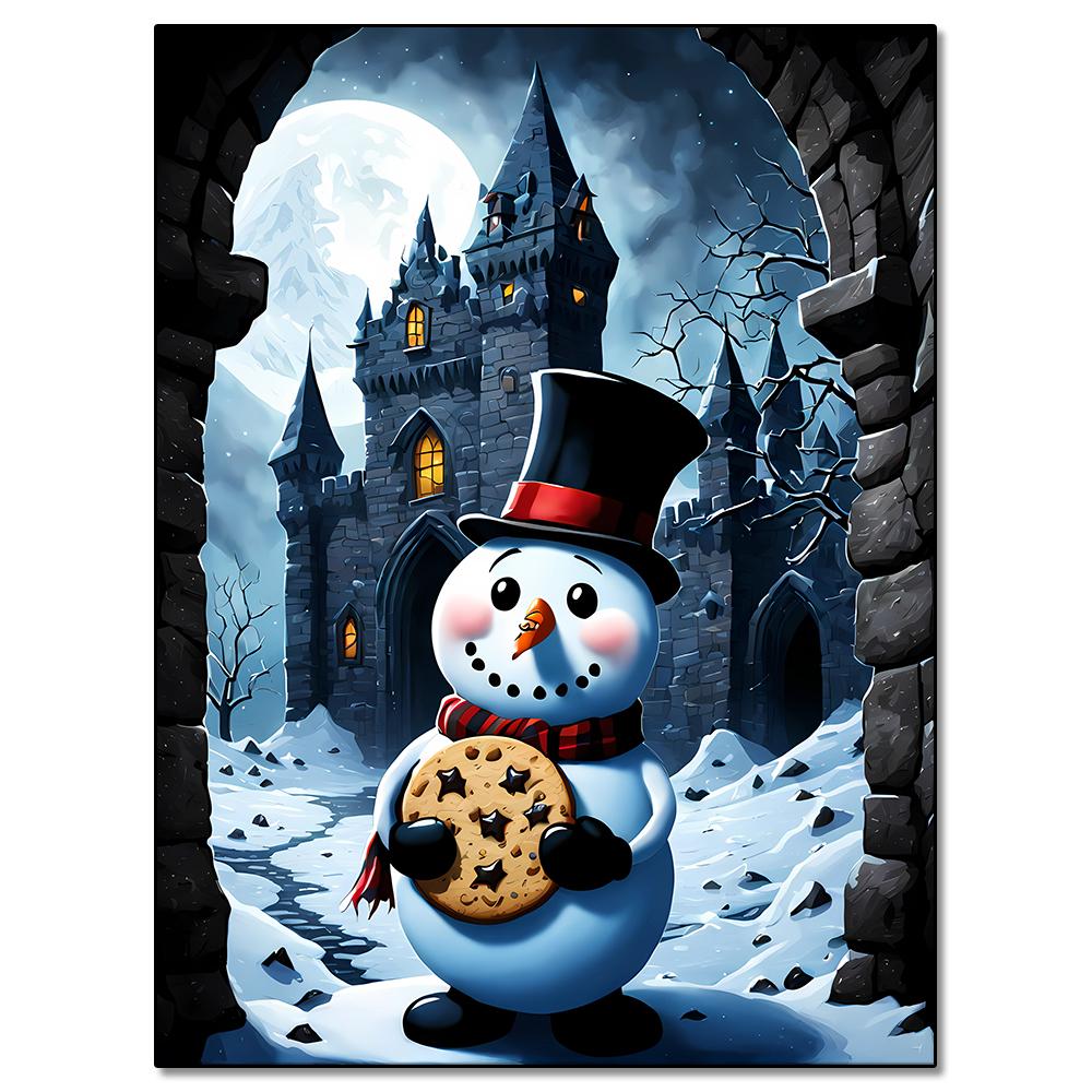 Алмазная живопись Снеговик Зимний снежный пейзаж Алмазная мозаика Вышивка Полная квадратная/круглая 2024 Новая серия Сделай сам для дома