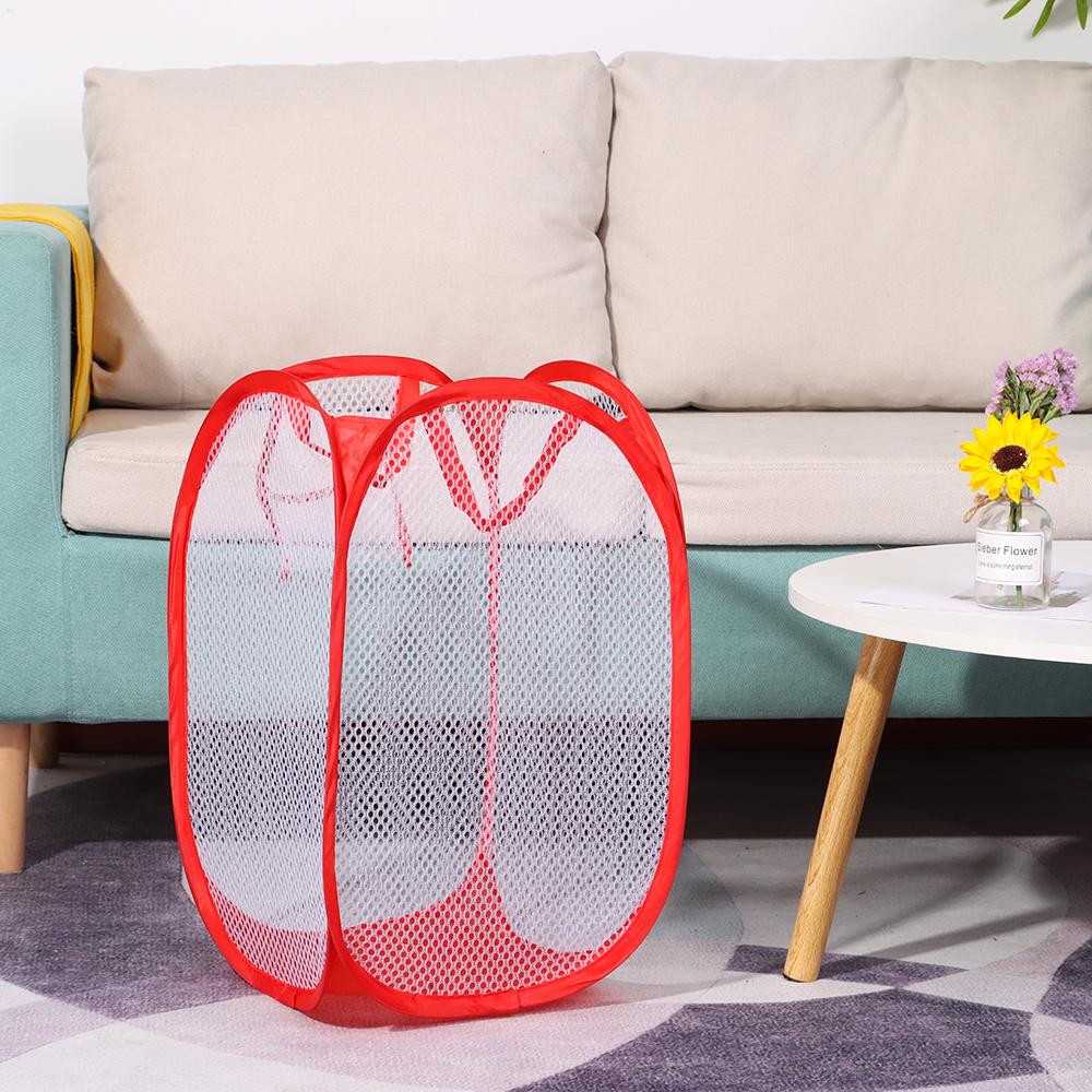 Hamper Mesh Storage Box Organize Kids Toys Sundries Laundry Bag Laundry Basket Dirty Sorting Basket