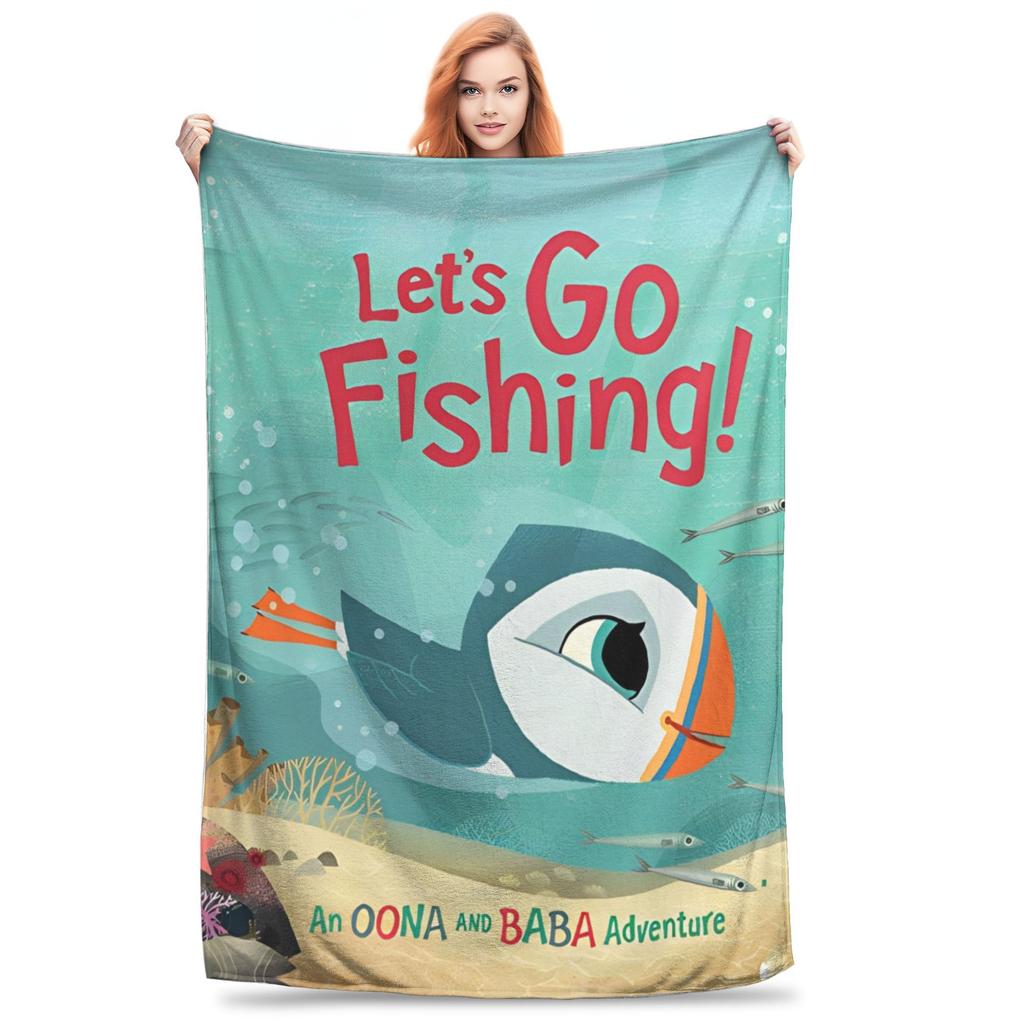 Puffin Rock Cartoon   Flannel Blanket  Awesome Throw Blanket for Bed Sofa Couch 200x150cm Rug Piece