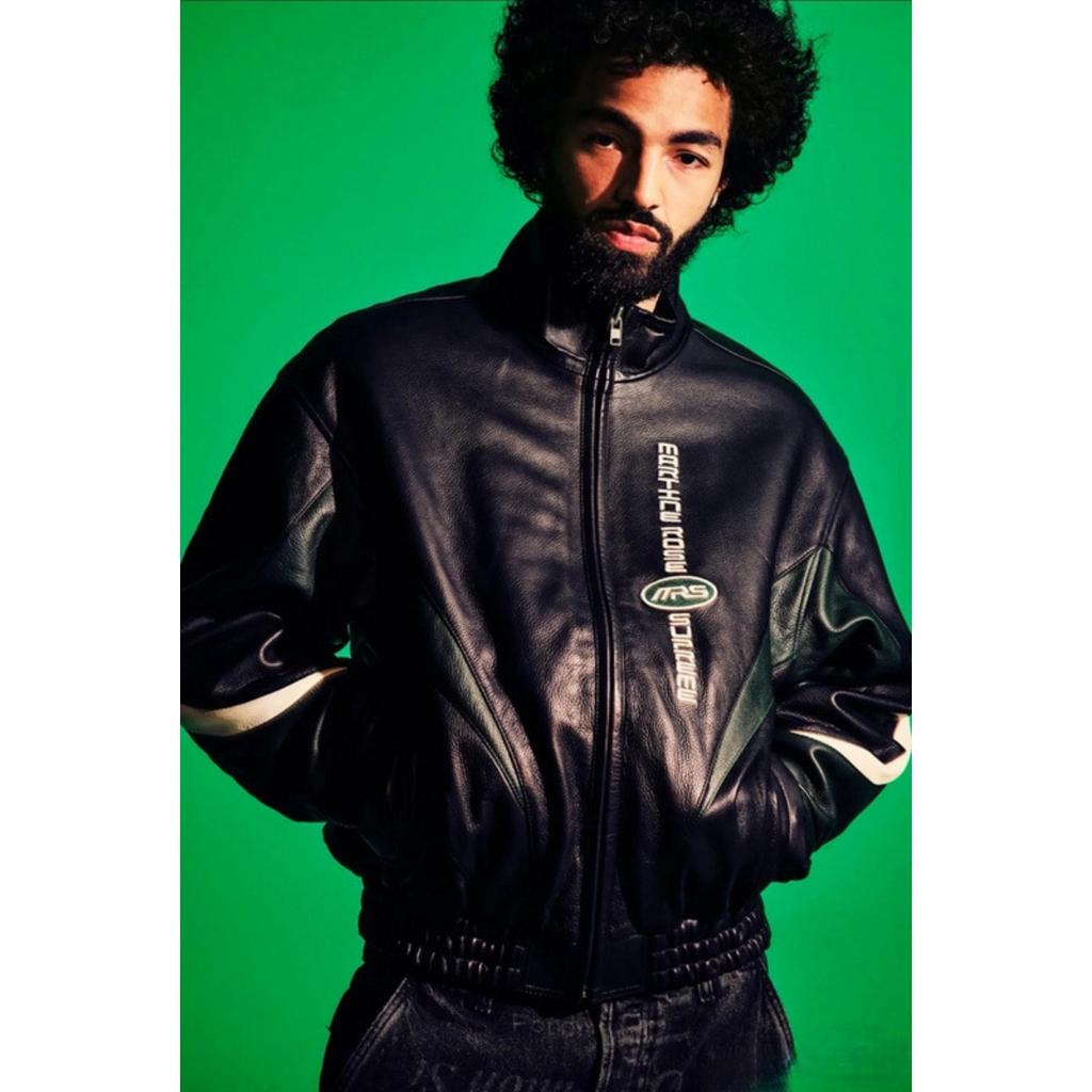 EastRogue Heavy-duty Leather Jacket with Retro Patchwork and Embroidery, Motorcycle Style, INS Couple Jacket, Outerwear