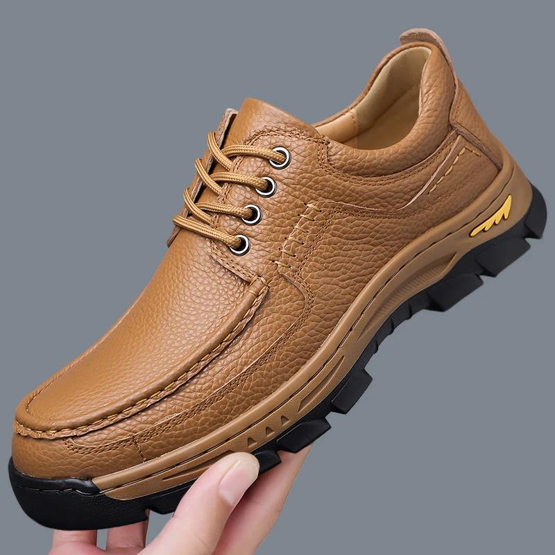 Fashion Non-Slip Mens Casual Shoes Retro Style Walking Sneakers Fashion Comfort Hiking Shoes Handmade Leisure Treking Footwear Trainers