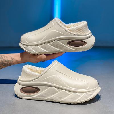 Мода Мода Зимние Мужские Теплые Тапочки платформа Хлопковые Туфли Обхват Каблуки Уличные Домашние Теплые Туфли Спальня Дом Плюшевые Теплые Тапочки