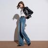 Sancai 2025 Autumn Mid-Waist Loose Wide-Leg Jeans