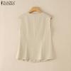 ZANZEA Women Summer V-Neck Casual Sleeveless Vest Tops