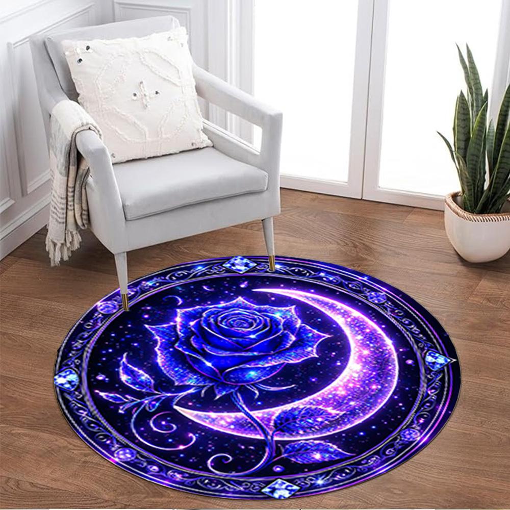 1pc home carpet with stained glass design non slip office decor gift living room bedroom