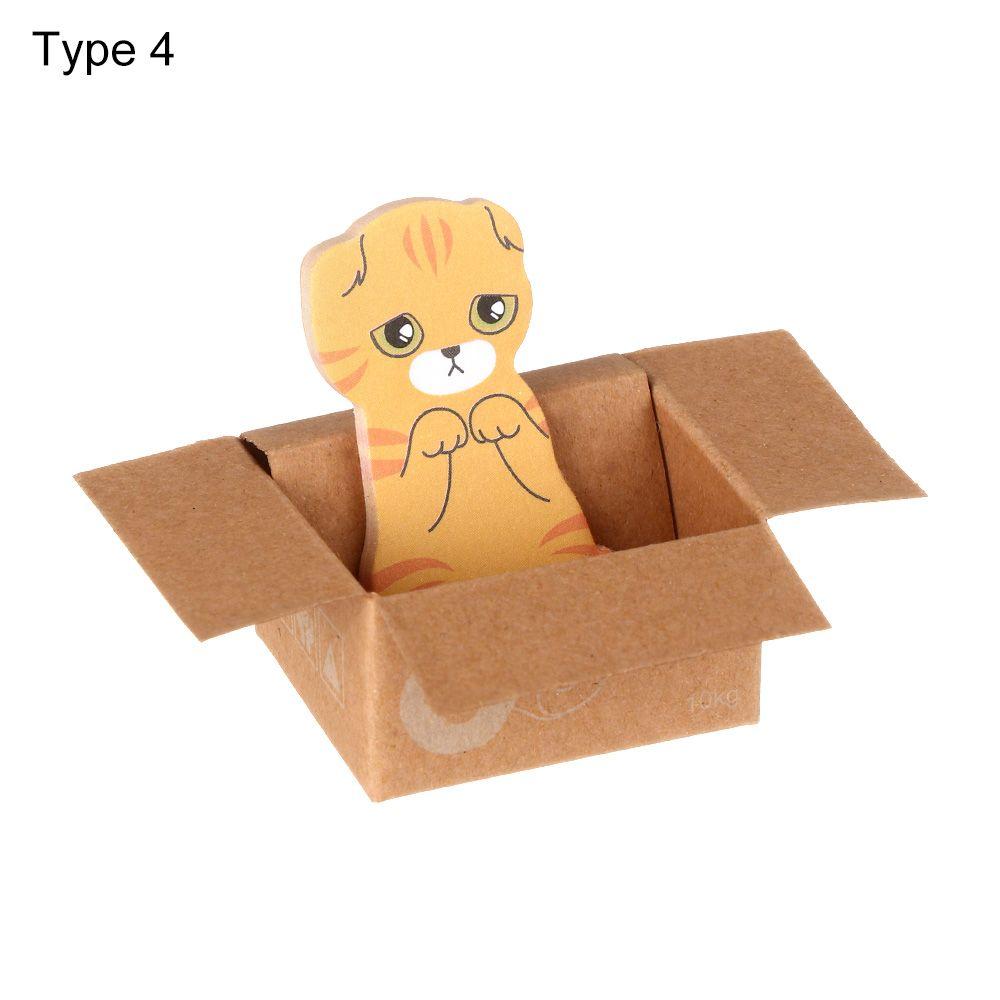 School Supplies Stationery Stickers Memo Pad Cartoon Cat Sticky Notes Kitten In Box Office Notepad