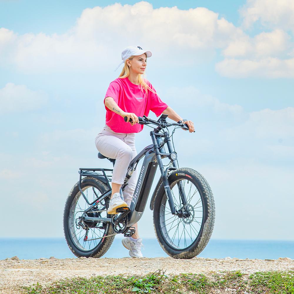 Shengmilo MX05 взрослый электровелосипед 48 В 500 Вт мотор 26 дюймов толстые шины E-Mountain мужской электровелосипед 48 В 17,5 Ач аккумулятор SAMSUNG, серый