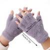 Autumn Elastic Stretch Fingerless Mittens Imitation Mink Hair Half Finger Gloves Plush Knitted