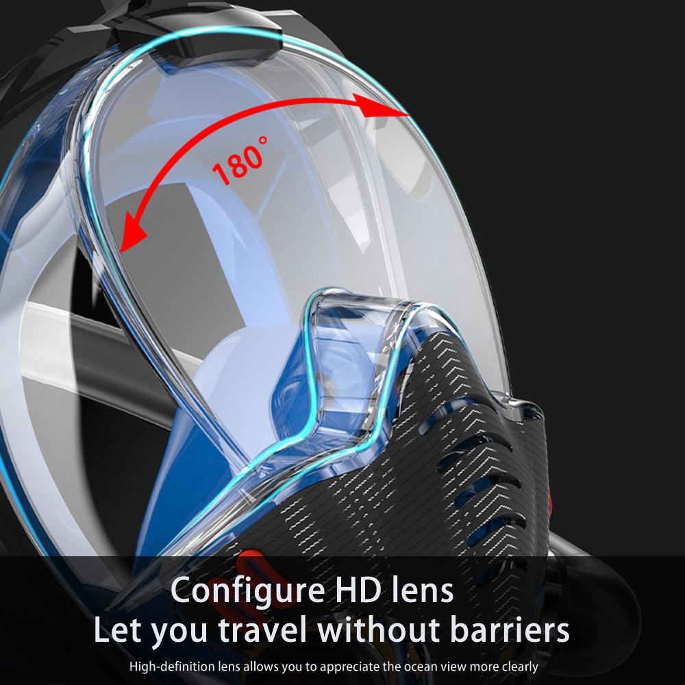 Маска для сноркелинга с двойной трубкой, силиконовая полностью сухая маска для дайвинга, маска для плавания для взрослых, очки для дайвинга, подводное дыхательное оборудование