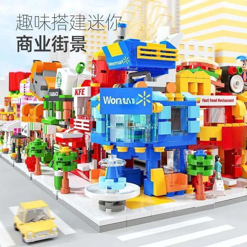 Архитектура Street View House Building Blocks DIY Mini City Store Модель Игрушки Для Рождественских Подарков
