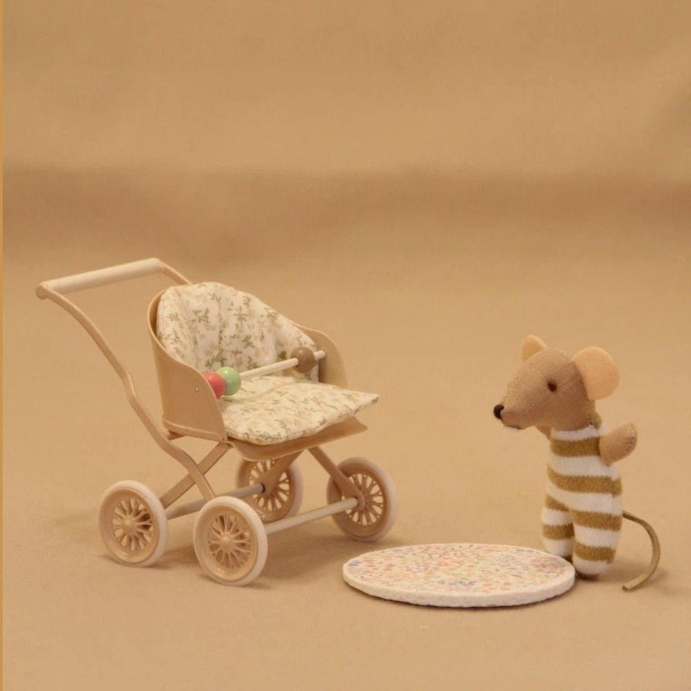 Искусственная детская игрушечная модель 1:12 Кукольный домик Миниатюрная сцена Новая детская коляска