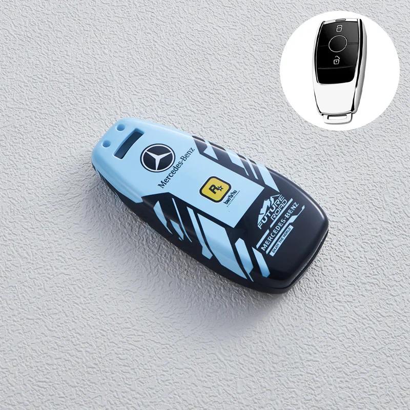 SUG2 Car Key Case Cover for Mercedes Benz C S A Class W206 W223 S350 C260 C300 S400 S450 S480 S500 Smart Key Holder Keychain