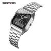 Fashion Unisex G Style Watches Mens Stainless Steel LED Digital Dual Display Clock Unisex Waterproof Sports Quartz Watch
