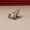 2x Brass Frog Statues Figurines Retro Frogs Mini Miniatures Animal Sculptures for Office