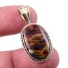 Natural Pietersite Gemstone 925 Solid Sterling Silver TwoTone Pendant 1.25" T7n56