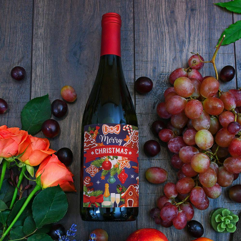 Snow Man Christmas Wine Bottle Sticker Wine Bottle Cover Christmas Party Decor