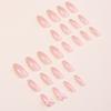 24Pcs XE-94-40 Shimmery Creamy Sweet Bow Fake Nails for Women