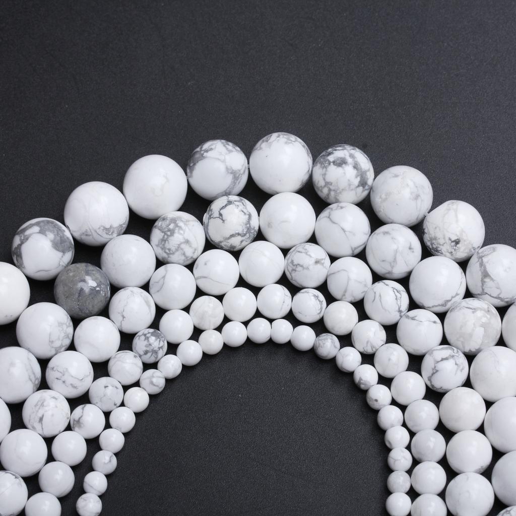 Товары для вечеринок, натуральные камни, круглые, 4/6/8/10/12 мм, для изготовления украшений своими руками, бирюза, 40-15 шт., ожерелья, аксессуары из белого говлита, бусины россыпью