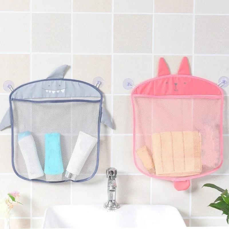 Household Cartoon Wall Hanging Bathroom Storage Bags Knitted Net Mesh Bag Baby Bath Toys Shampoo Organizer Container Storage Bag