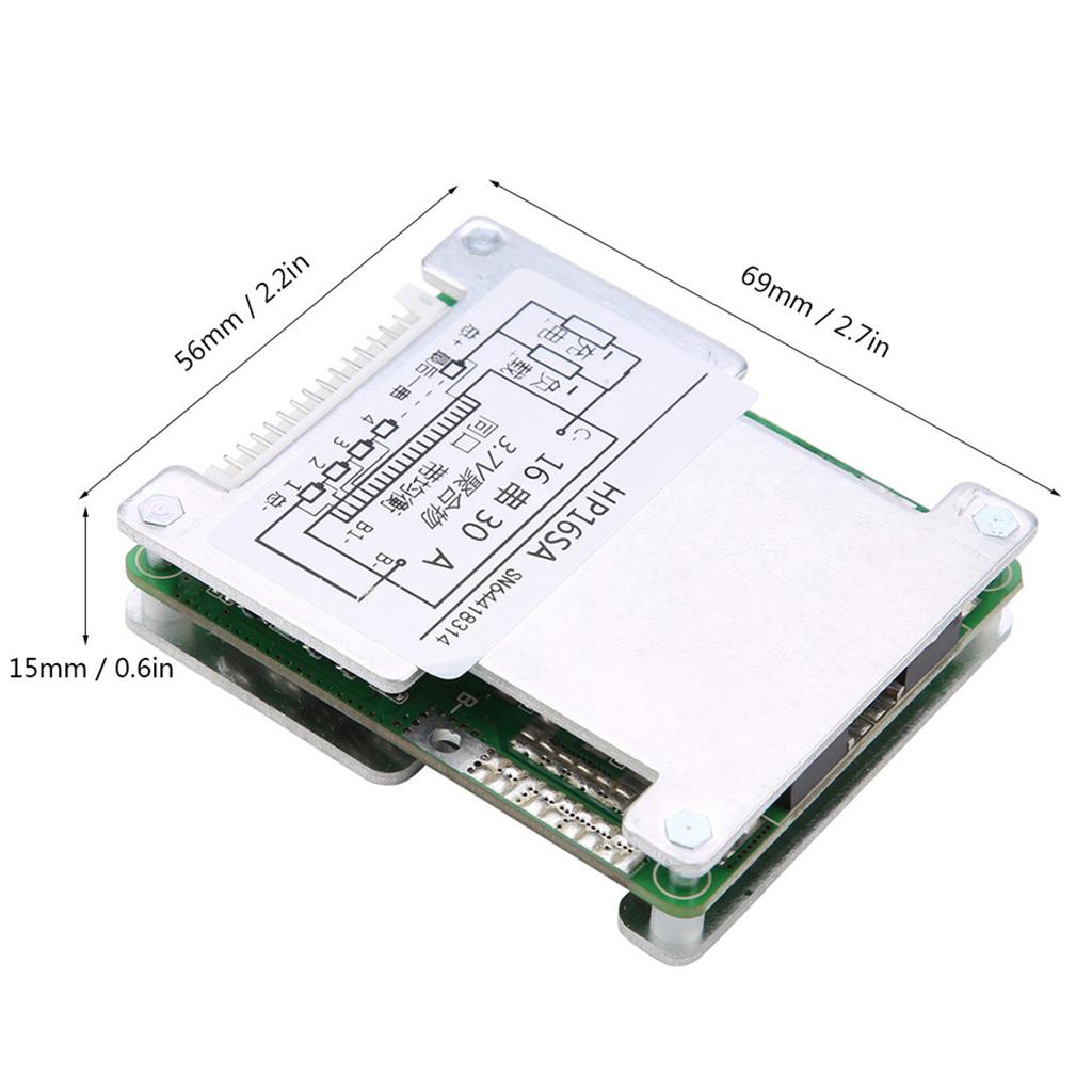 16S 48V60V Lithium Battery Balance Protection Board with Aluminum Heatsink (3.63.7V 30A)