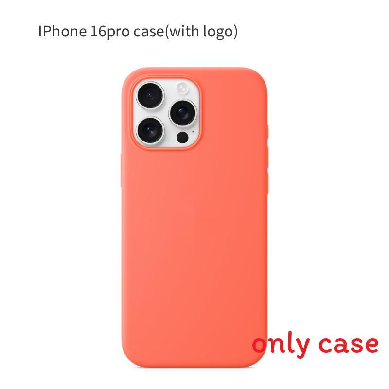 For Iphone16 Pro Solid Color Magnetic Silicone Phone Protective Case With Logo For Enhanced Protection