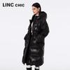 Jin Yujie Женская длинная пуховая куртка-пуховик в стиле знаменитостей с капюшоном