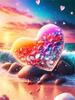 Полная квадратная круглая алмазная картина морское сердце камень вышивка мозаика пейзаж ручная работа подарок домашний декор