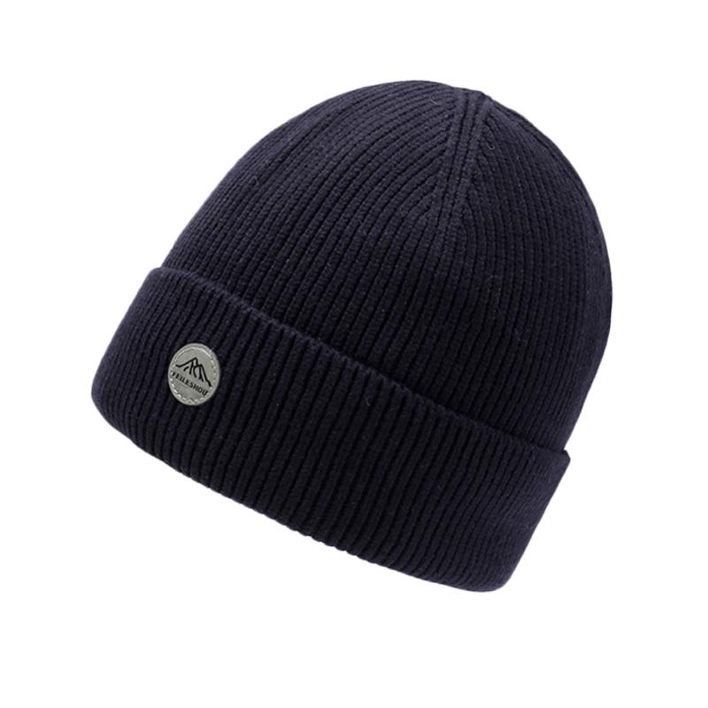 Men's Autumn Winter Knitted Hat Warm Wool Hat Outdoor Sports Cashmere Thick Pullover Cap