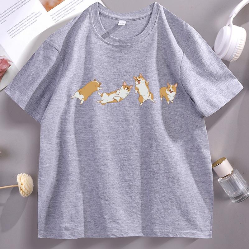 Cute Corgi Tshirt Unisex Tee Shirt Aesthetic T Shirts Dog Lover TShirt Funny Mothers Fathers Day Gift Dad Tee Clothing Tops