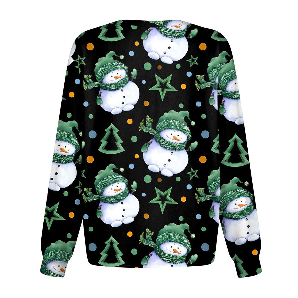 Женская повседневная модная однобортная куртка с длинным рукавом и стоячими лацканами с рождественским принтом, защитная рабочая куртка