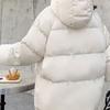 Женское зимнее хлопковое пальто с капюшоном, короткая парка, теплое пальто, ветрозащитный утолщенный уличный пуховик, однотонный цвет
