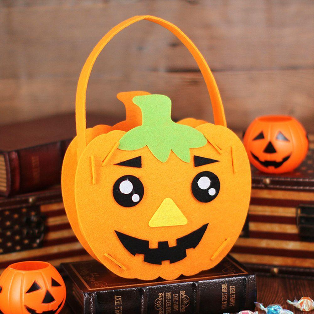 Or Treat Ornament Tote Bag For Kids Halloween Bag Storage Bucket Halloween Candy Bag Gift Basket