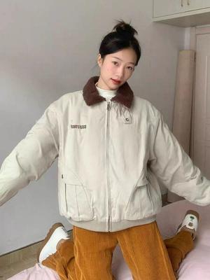 Женская шерстяная и хлопковая куртка колор-блок, ретро-стиль с лацканом - Зима 2023, трендовое толстое пальто