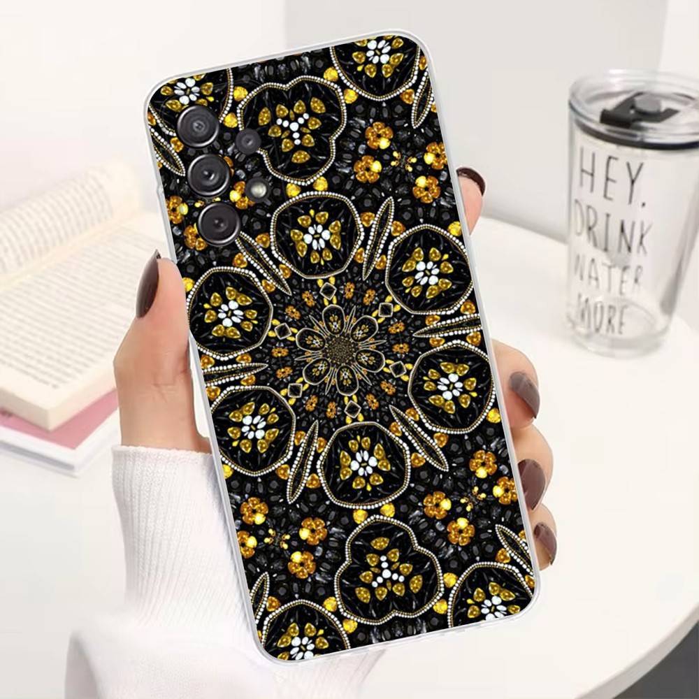 Colorful pattern mandala Case For Samsung A51,30,71,S9,Ultra,Lite,S22,10,20,FE,23,21,PIus,Transparent, Silicone