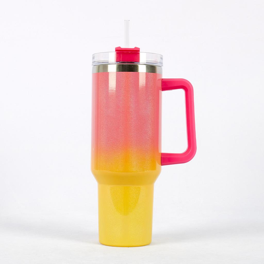 40-унциевый стакан с ромбовидной ручкой и принтом коровьего леопарда, современный стакан, термокружка, многоразовая бутылка для воды из нержавеющей стали, дорожная кружка