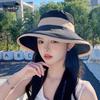 8226 Hat Female Big Brim Stylish Korean Style Hat Summer Sunshade Sun Protection Hat Fisherman Bows Beach Sun Hat Tide
