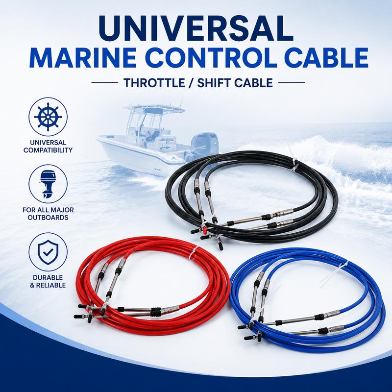 Marine Outboard Throttle Shift Cable, Boat Motor Remote Control Cable, Engine Gear Operation Lever Pull Wire Replacement