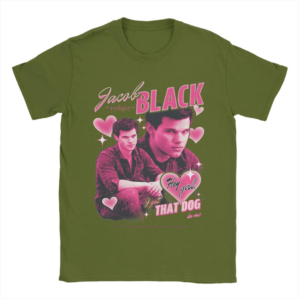 Unisexs Twilight Team Jacob Pink Hearts Valentines Day Crush Movie T Shirts Cotton Tees Short Sleeve TShirt ONeck Tee Shirt