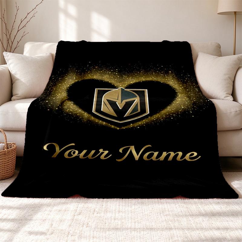 Vegas Golden Knights Customizable name outdoor blanket soft cozy and warm Multi-purpose office blanket outdoor camping and travel blanket all