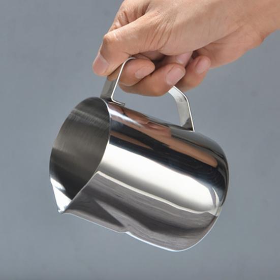 Питчер для вспенивания молока 450 мл, пищевой, эргономичная ручка, питчер для вспенивания молока, нержавеющая сталь, V-образный носик, молочник