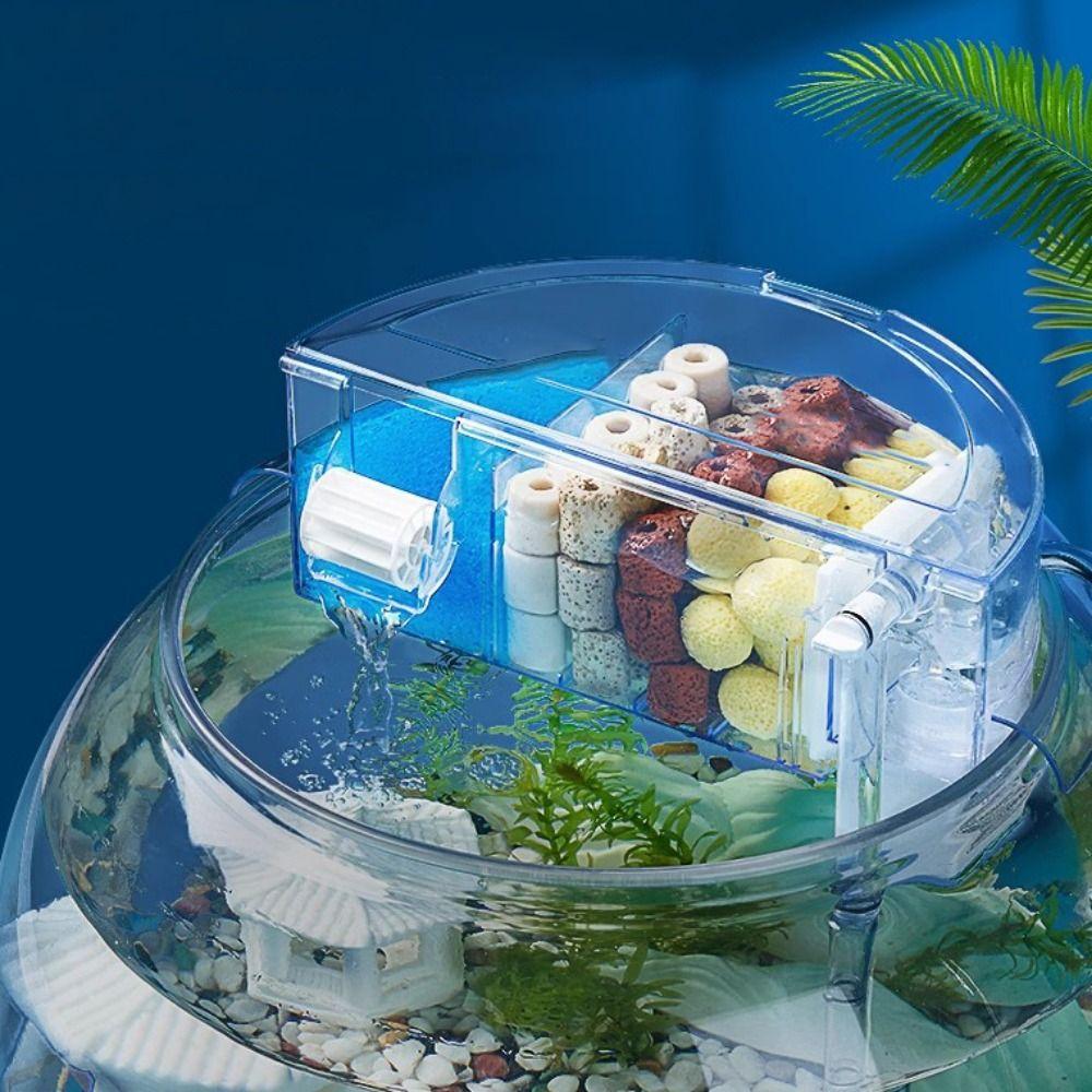 Прозрачный круглый фильтр для аквариума Бесшумный полукруглый фильтр-бокс Водопадный фильтр-бокс Главная